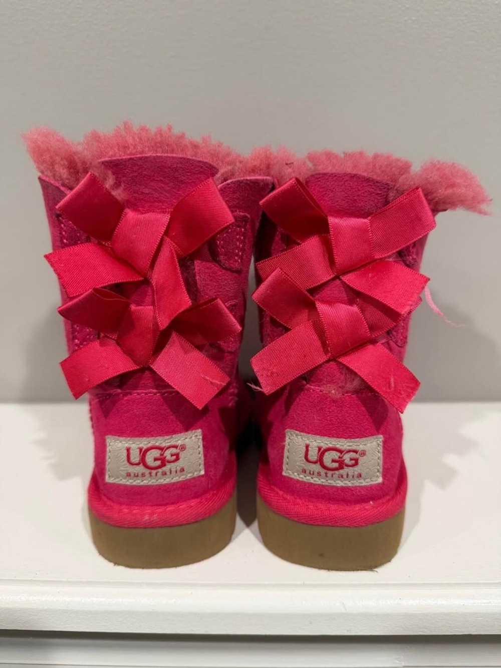 UGG Pink Bow Boots - 7 Toddler